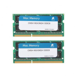 Фото 1 - Оперативная память Corsair 16 GB (2x8GB) SO-DIMM DDR3 1333 MHz Mac Memory (CMSA16GX3M2A1333C9)