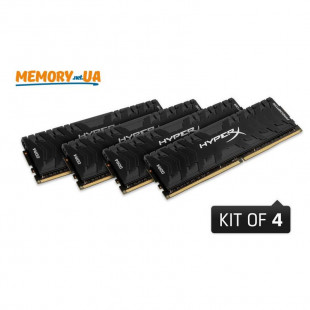 Фото 1 - Оперативная память Kingston 64 GB (4x16GB) DDR4 3000 MHz HyperX Predator Black (HX430C15PB3K4/64)